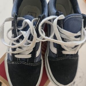 Vans Old Skool Stylish Kids Blue and White Sneakers